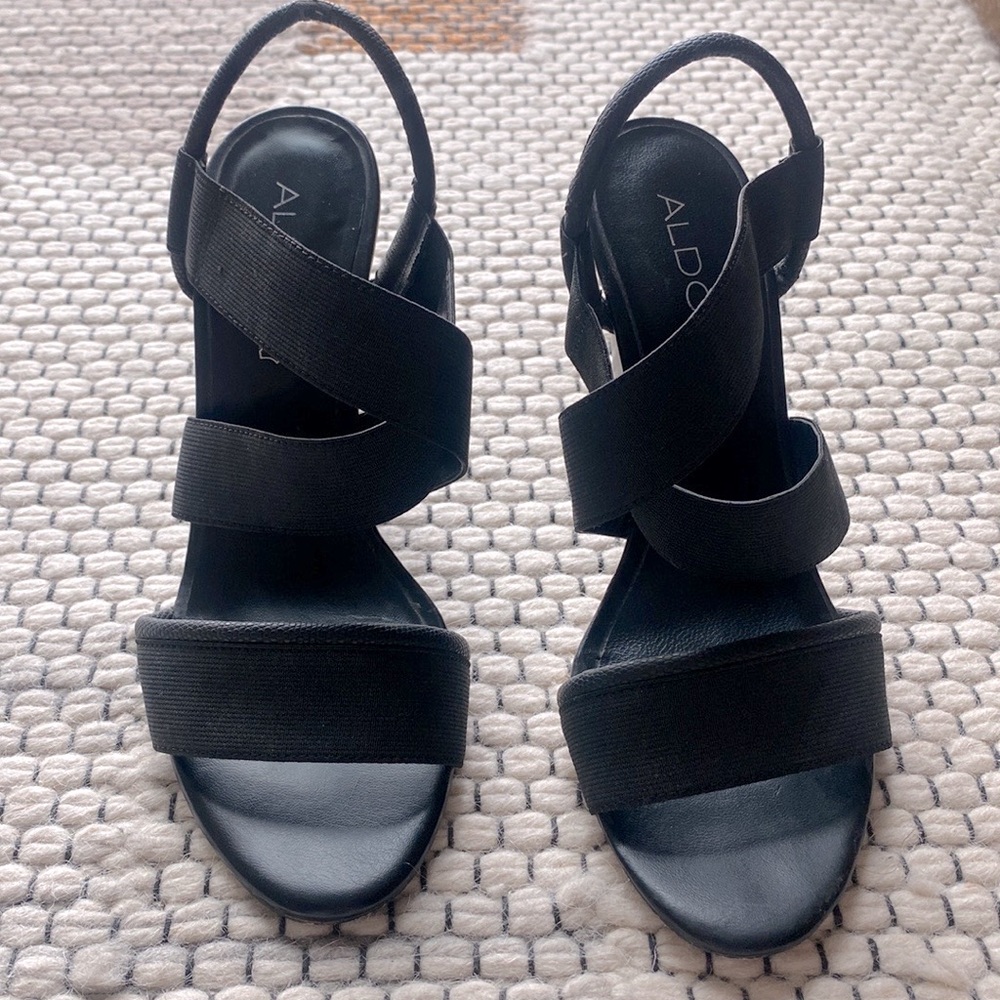 Black evening heels